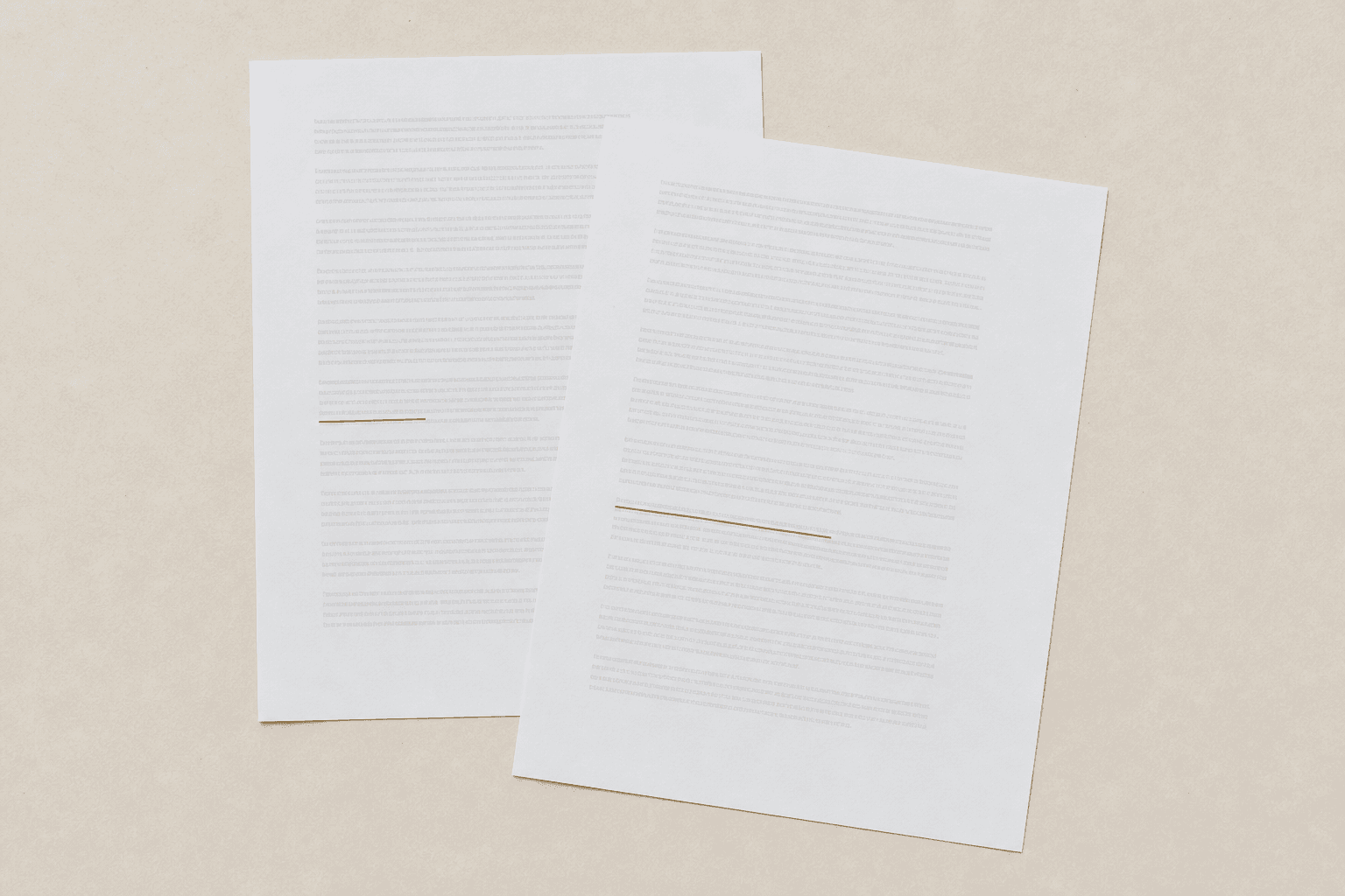 Two printed pages from the same website laid side by side, one line marked on each.